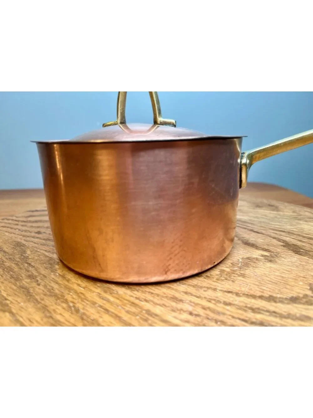 Vintage  Paul Revere Ware  1 quart  Copper Saucepan With Lid Bicentennial Brass